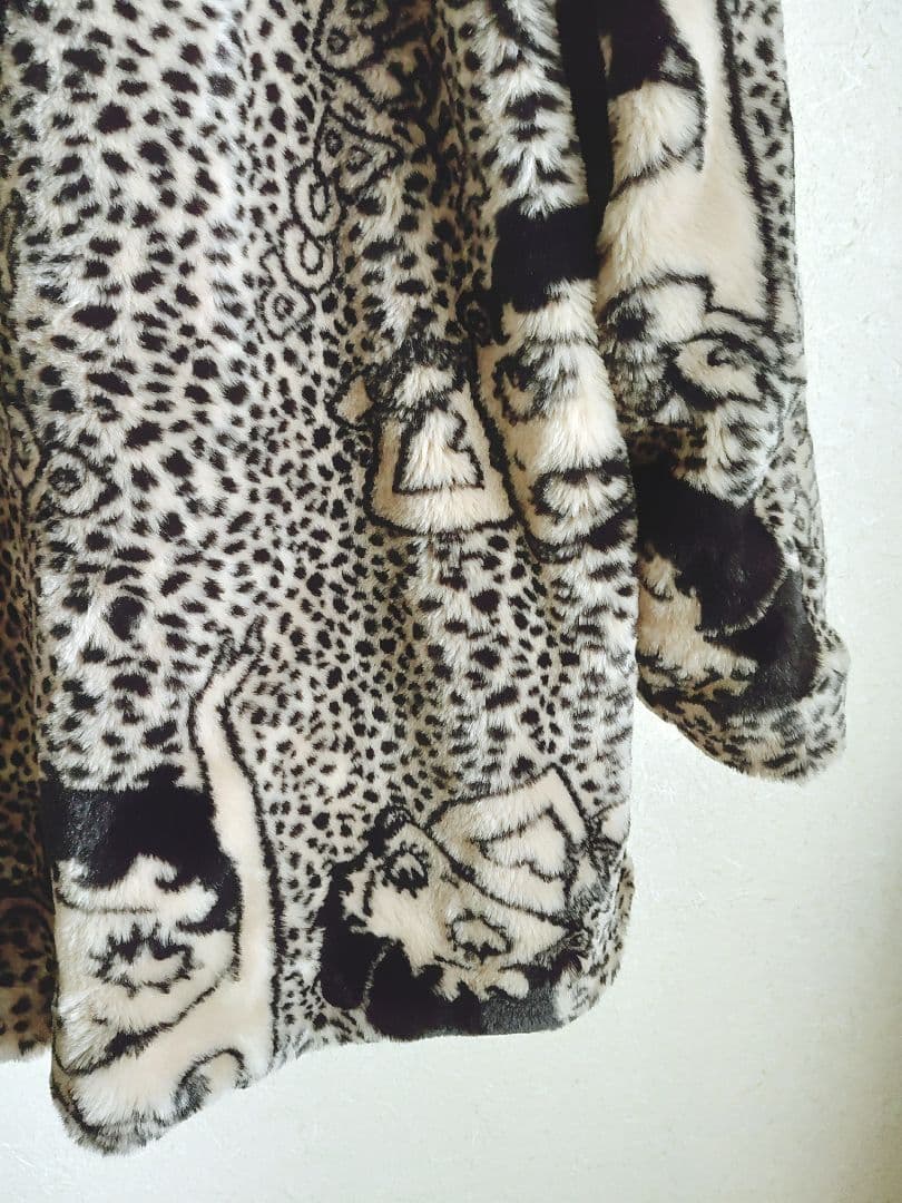Betty Boop レオパード柄ファーコート　ベージュ　ブラック　ヒョウ柄