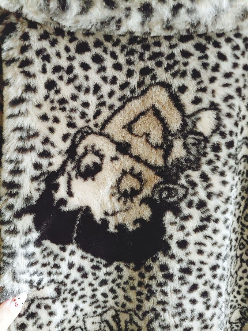 Betty Boop レオパード柄ファーコート　ベージュ　ブラック　ヒョウ柄