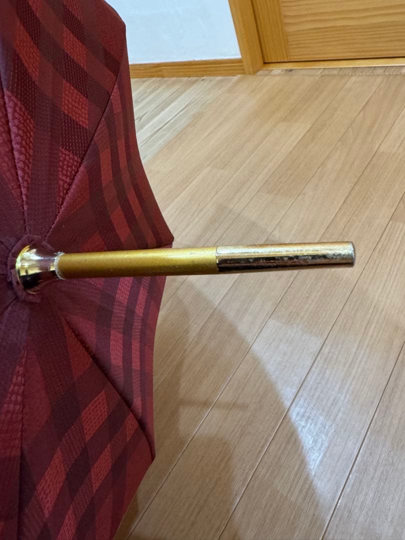 Burberry バーバリー　雨傘　チェック　ボルドー　レッド