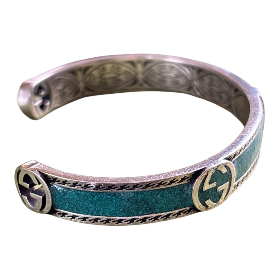 GUCCI グッチ ターコイズ バングル ロッキングG 16 箱有り