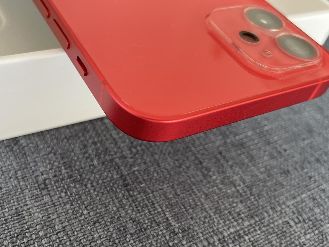 【美品】iPhone12 64GB レッド SIMフリー レザーケース付き