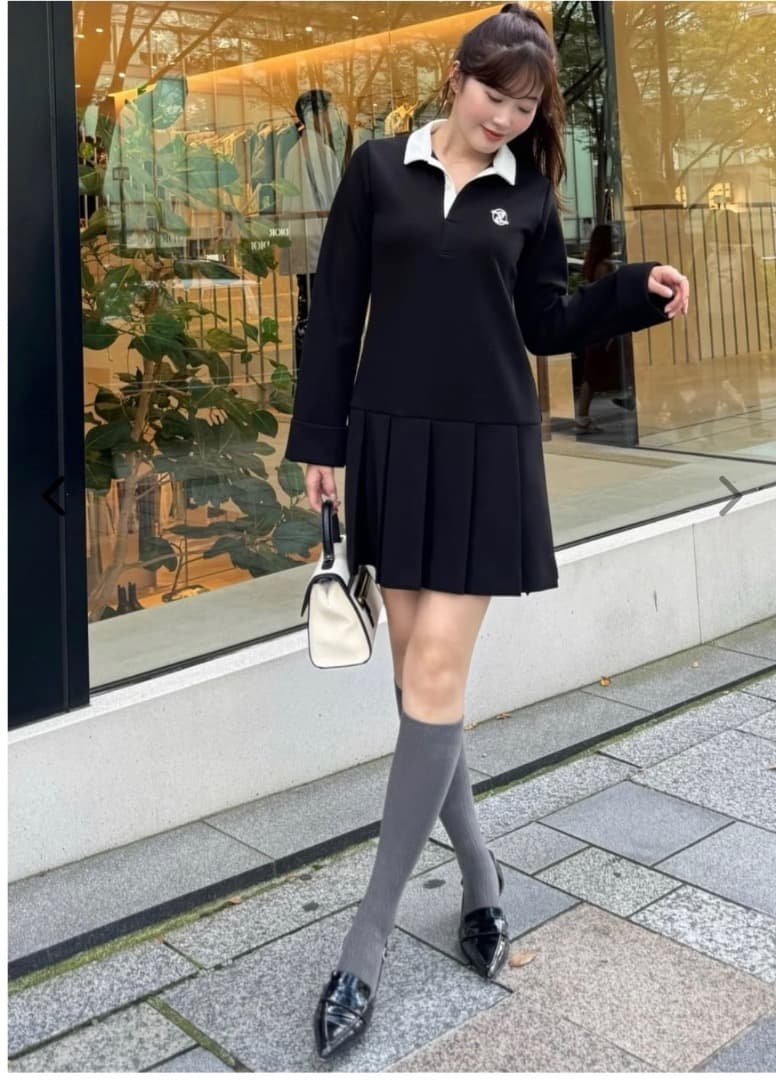 1度着用　herlipto Polo Pleated Mini Dress M