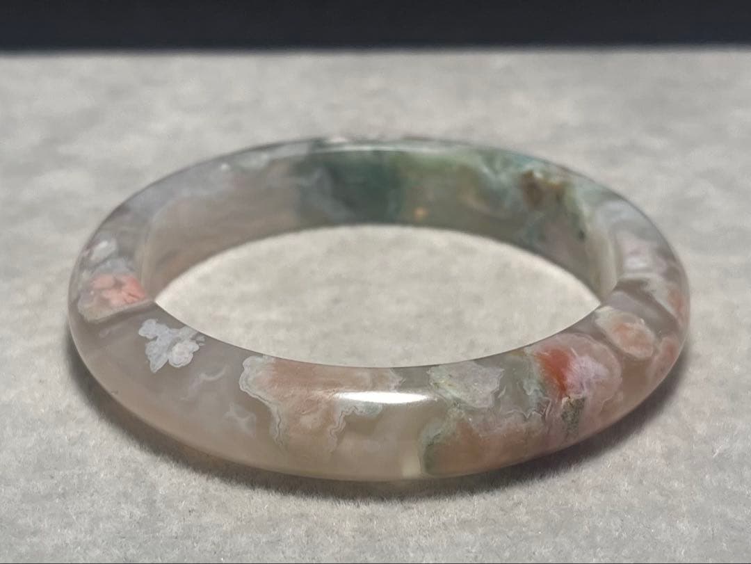 天然　桜瑪瑙バングル　57mm