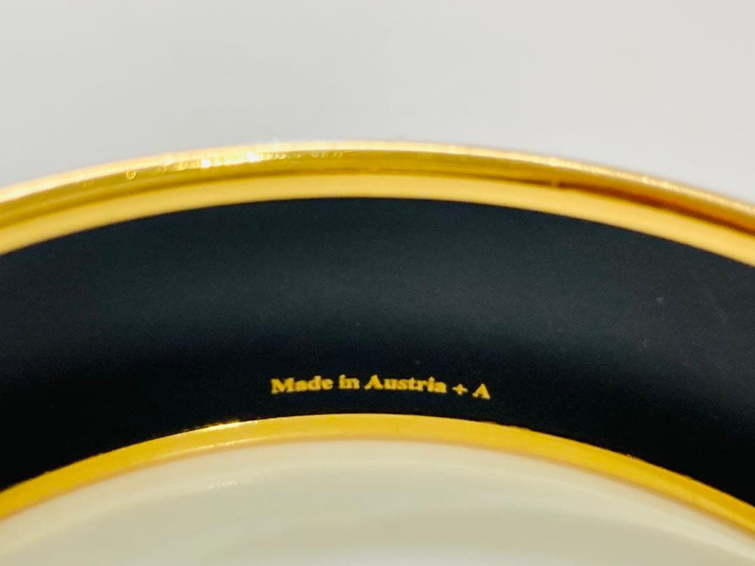 【美品】エルメス　HERMES エマイユ　バングル　七宝焼き　ゴールド