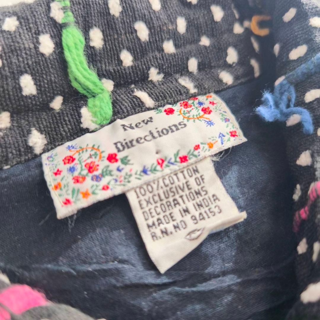 80s 90s New Directions ヴィンテージ フリンジ 　ブラック