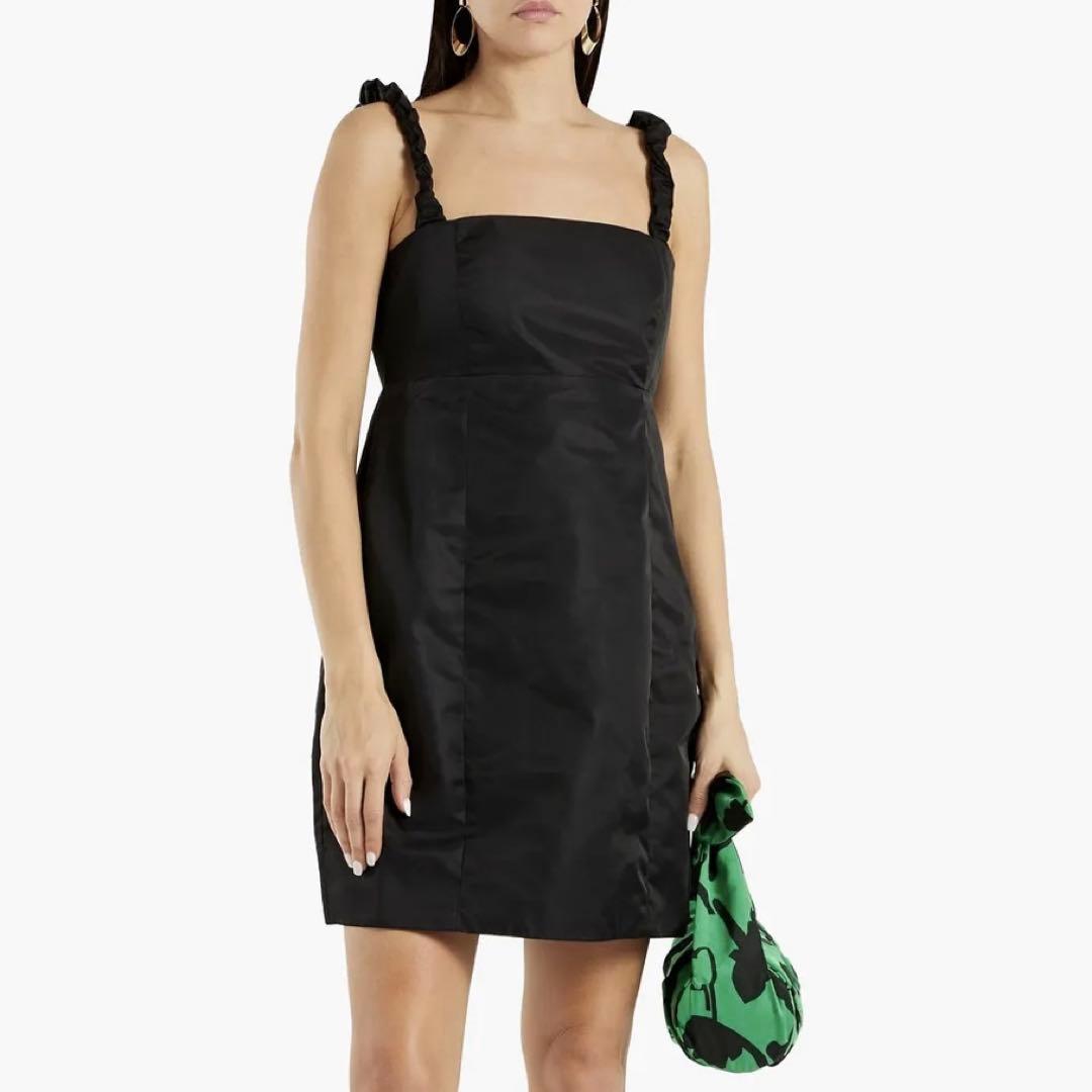 GANNI ナイロンサテンミニドレス