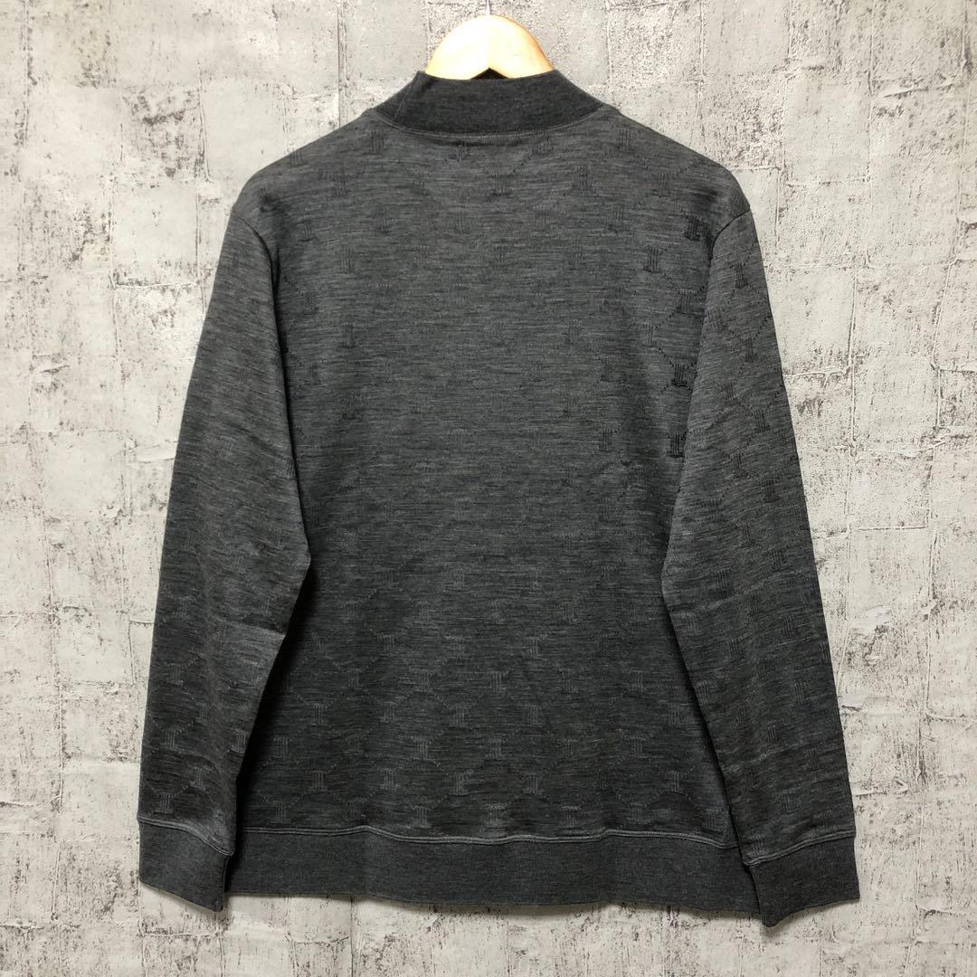 【LANVIN COLLECTION】モックネックニット　杢グレー 52(XL)