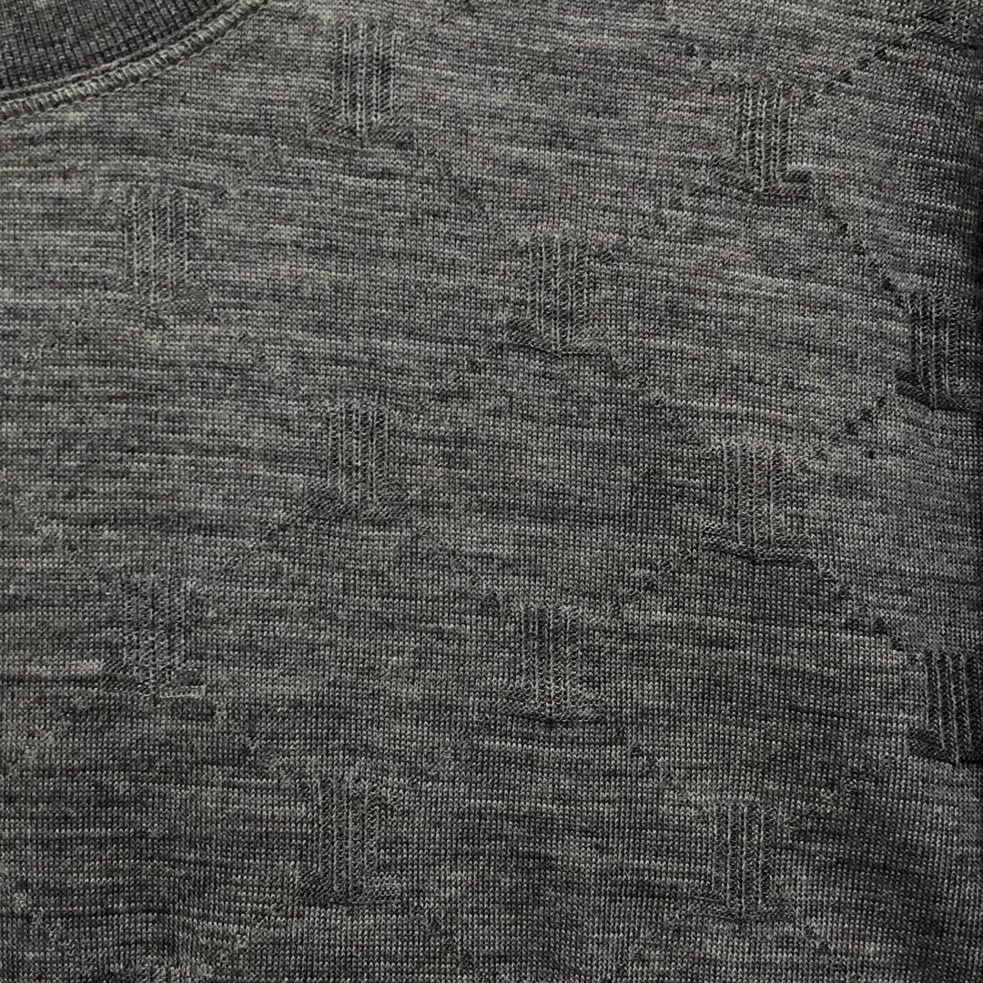 【LANVIN COLLECTION】モックネックニット　杢グレー 52(XL)