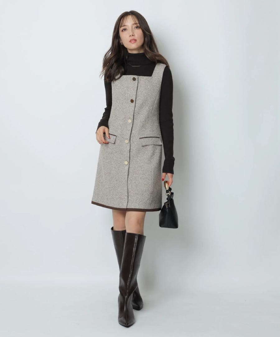 スクエアネックミニジャンスカ ワンピース アプワイザー・リッシェ