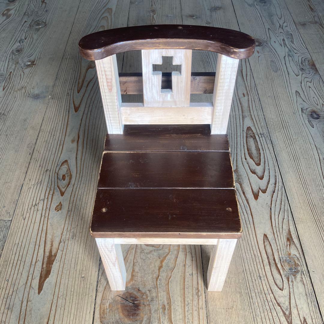 子供用チャーチチェア　アンティーク調　DIY オリジナル