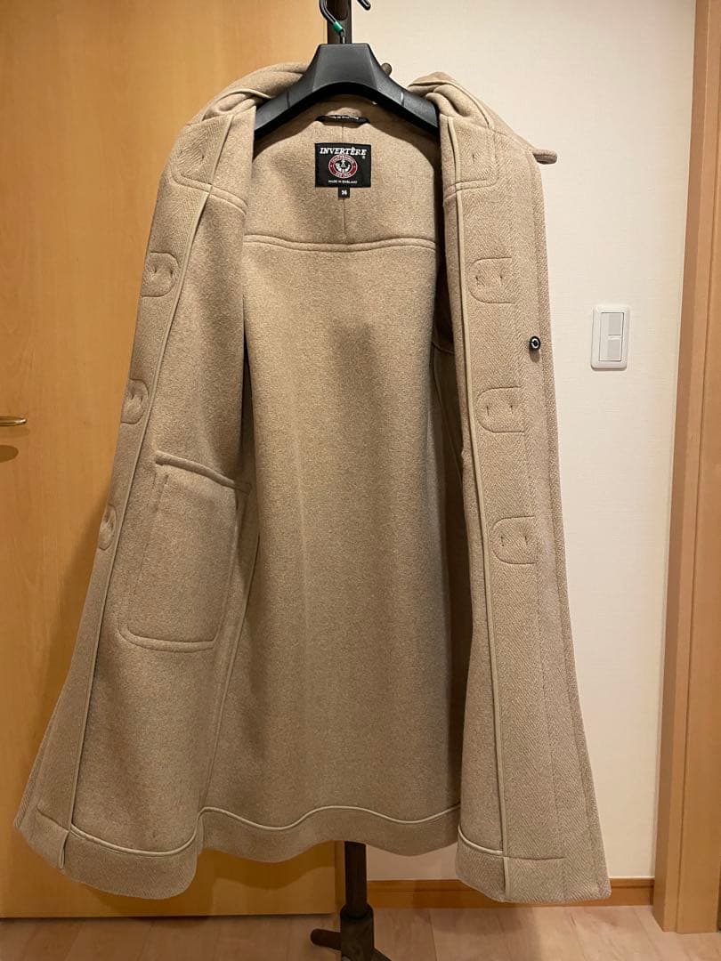 極美品 INVERTERE ウールヘリンボーン ロング ダッフルコート 90’s