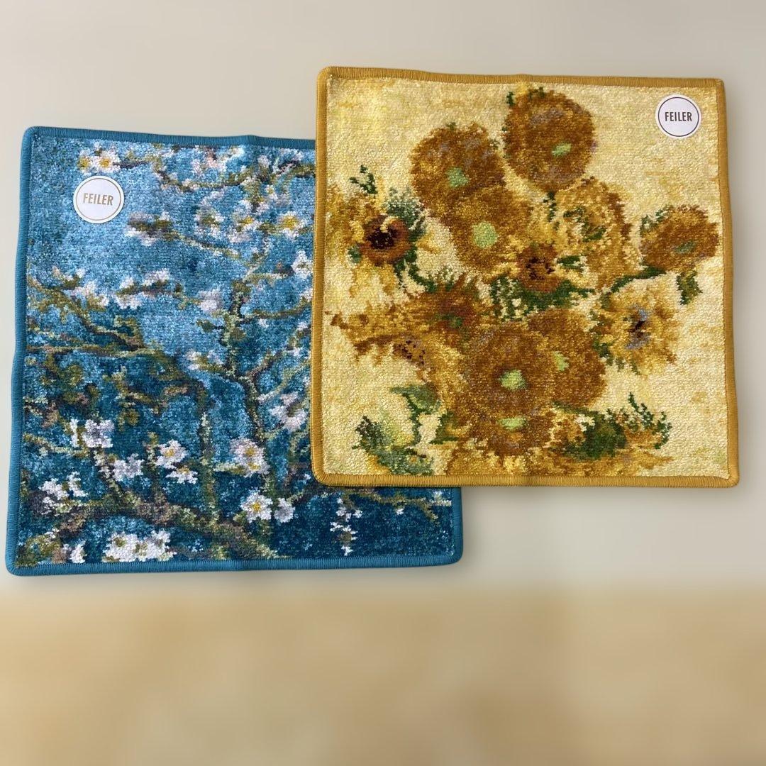 と*も様 フェイラー ハンカチ 2枚　ゴッホ サンフラワーズ＆アーモンドブロッサ
