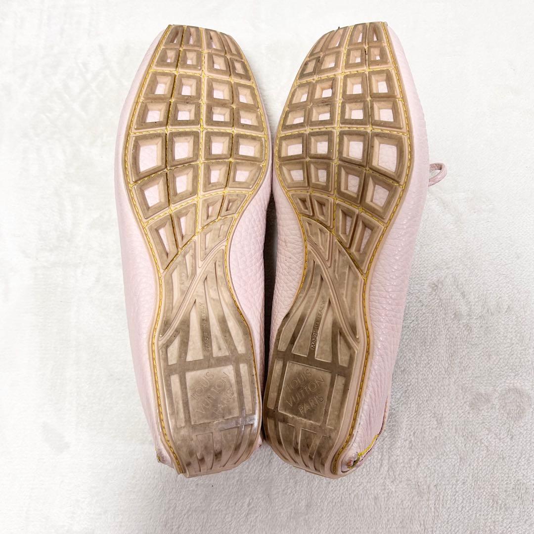 ルイ ヴィトン レザー ドライビングシューズ 37.5 ロゴリボン