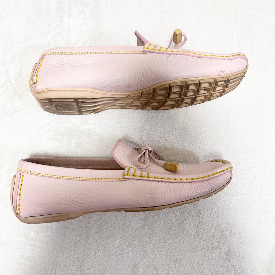 ルイ ヴィトン レザー ドライビングシューズ 37.5 ロゴリボン