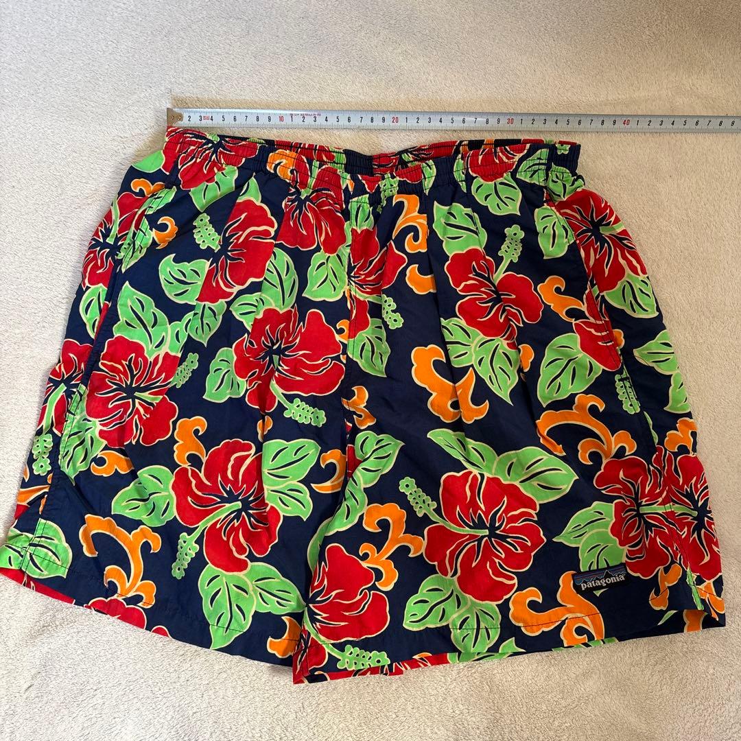 patagonia ハイビスカス柄 バギーズ ショーツ 90s Mアロハ