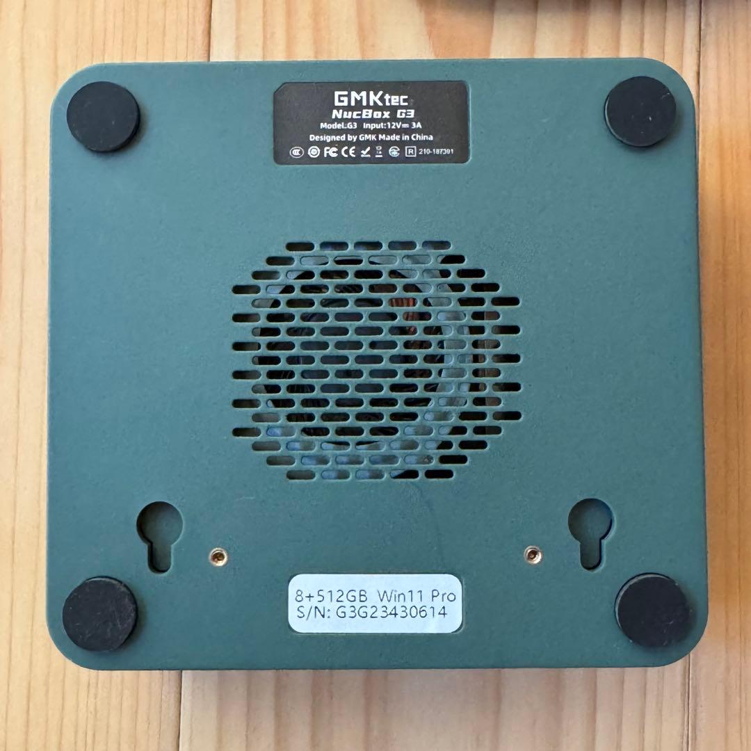ミニPC GMKtec NucBox G3 8GB/512GB