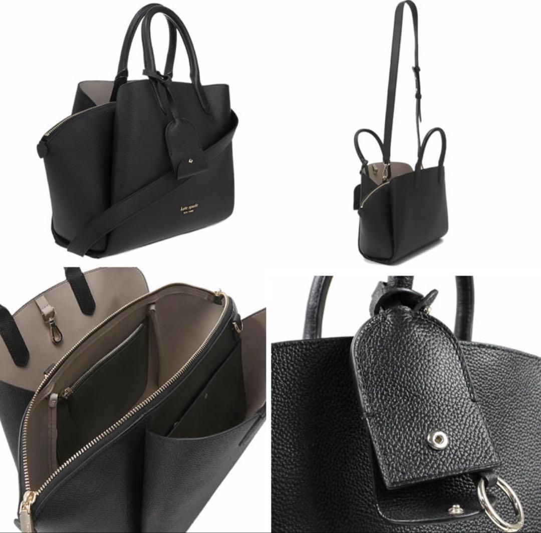 新品ケイトスペードkate spadeハンドバッグ2way本革ブラック特価★