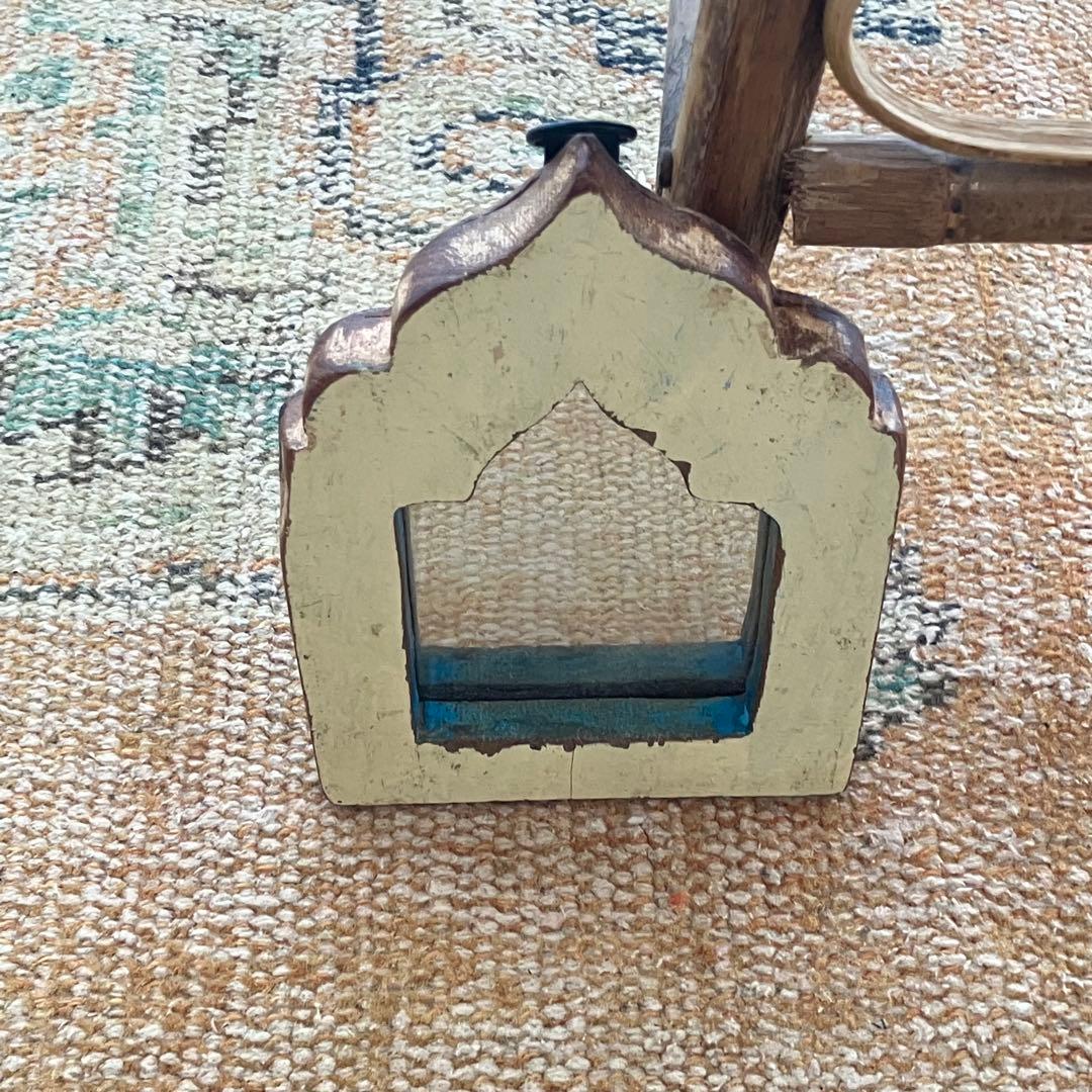 オレンジイエロー80×126グリーン　accentrug トルコヴィンテージラグ