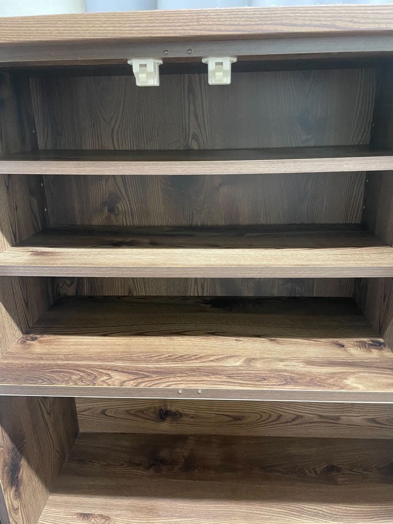 【Shin shin】木製食器棚 ダークブラウン 180×120