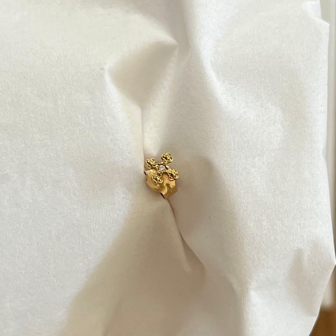 AHKAH K18 プチブルーム ピアス 片耳用 AK1133 ゴールド