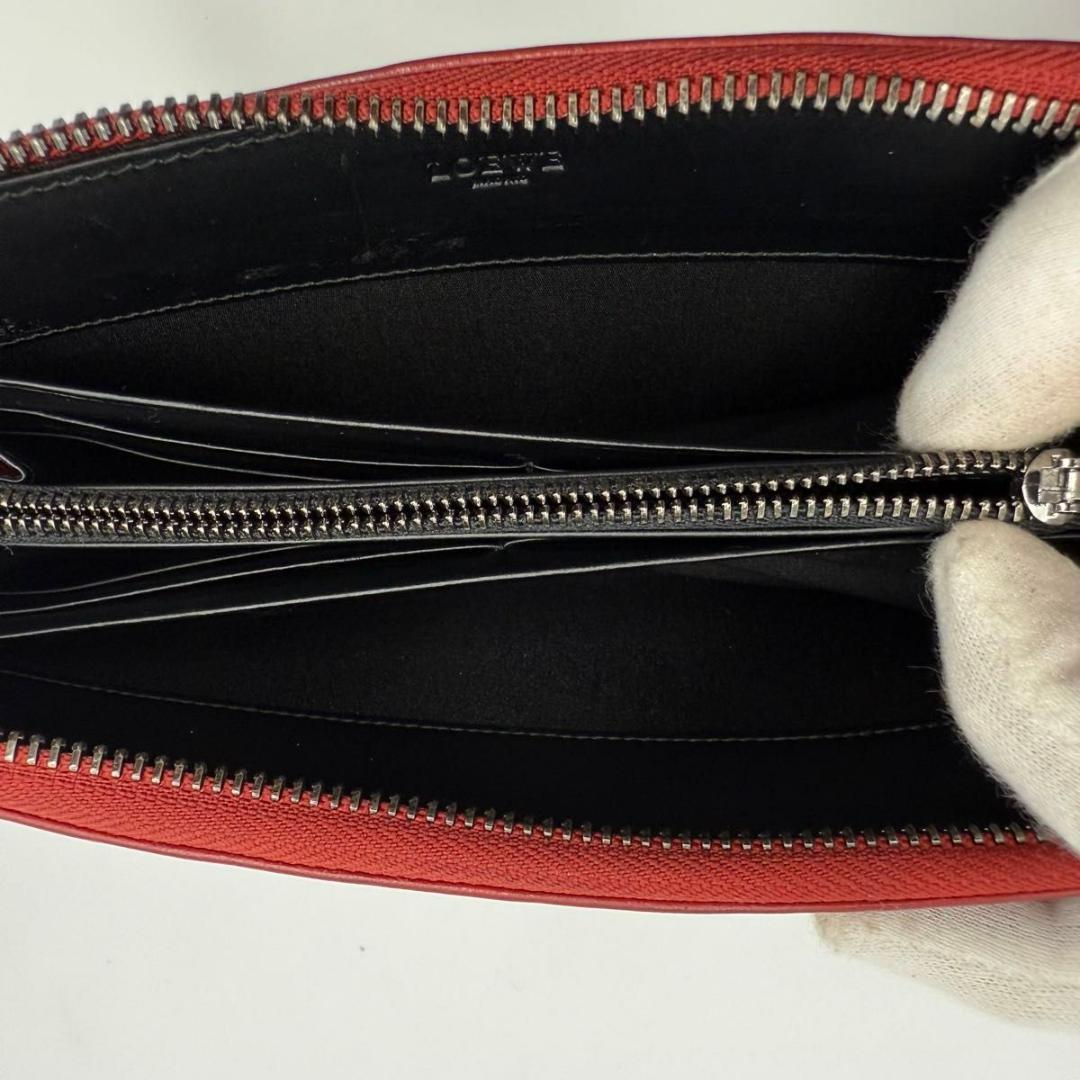 希少　ロエベ　アナグラム　レザー　花柄　ボタニカル　エンボス　ロングウォレット