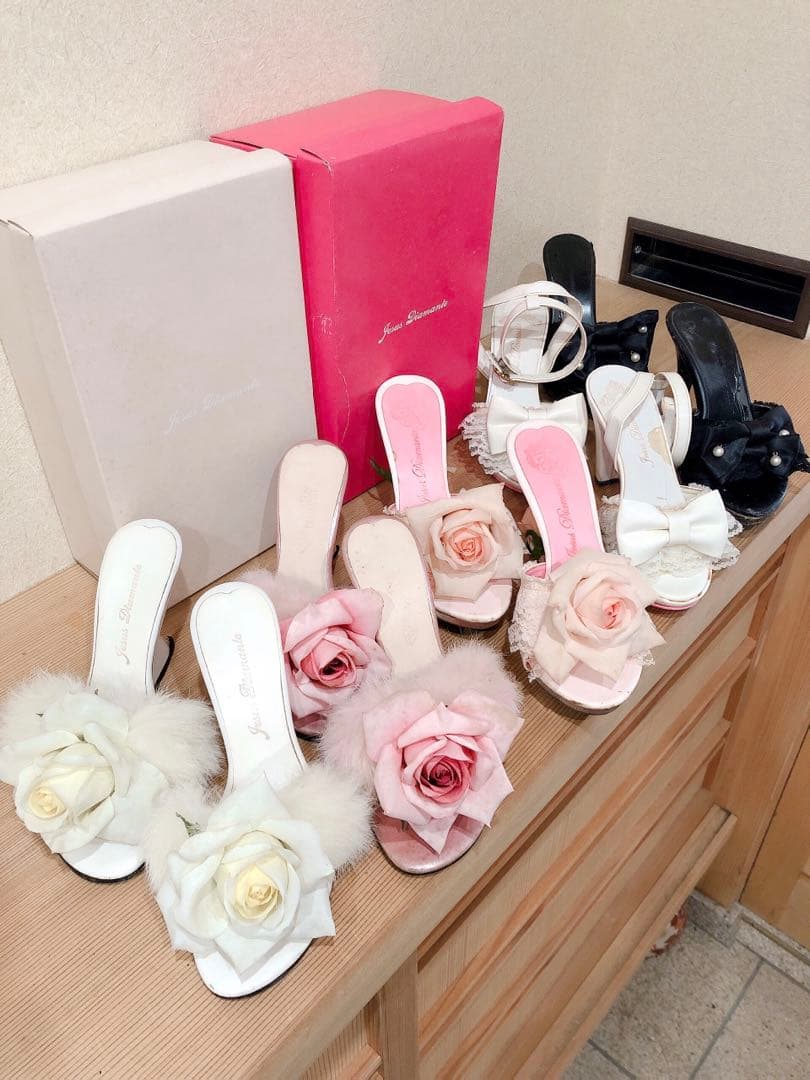ジーザスディアマンテ 薔薇ミュール リボンミュール サンダル 姫