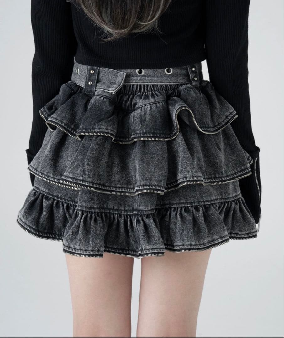 lazyslay ジッパーフリルスカート サブカル地雷