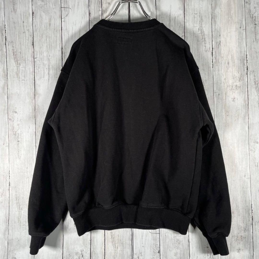 ディスイズネバーザット スウェット トレーナー 刺繍ロゴ ブラック S