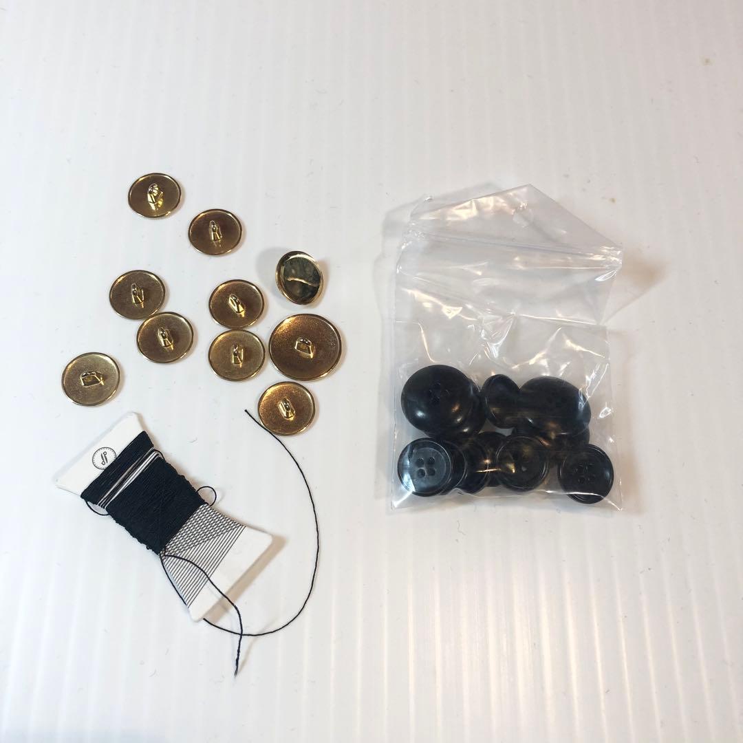 De Petrillo【M】タグ付き 金ボタン テーラードジャケット 黒 伊製