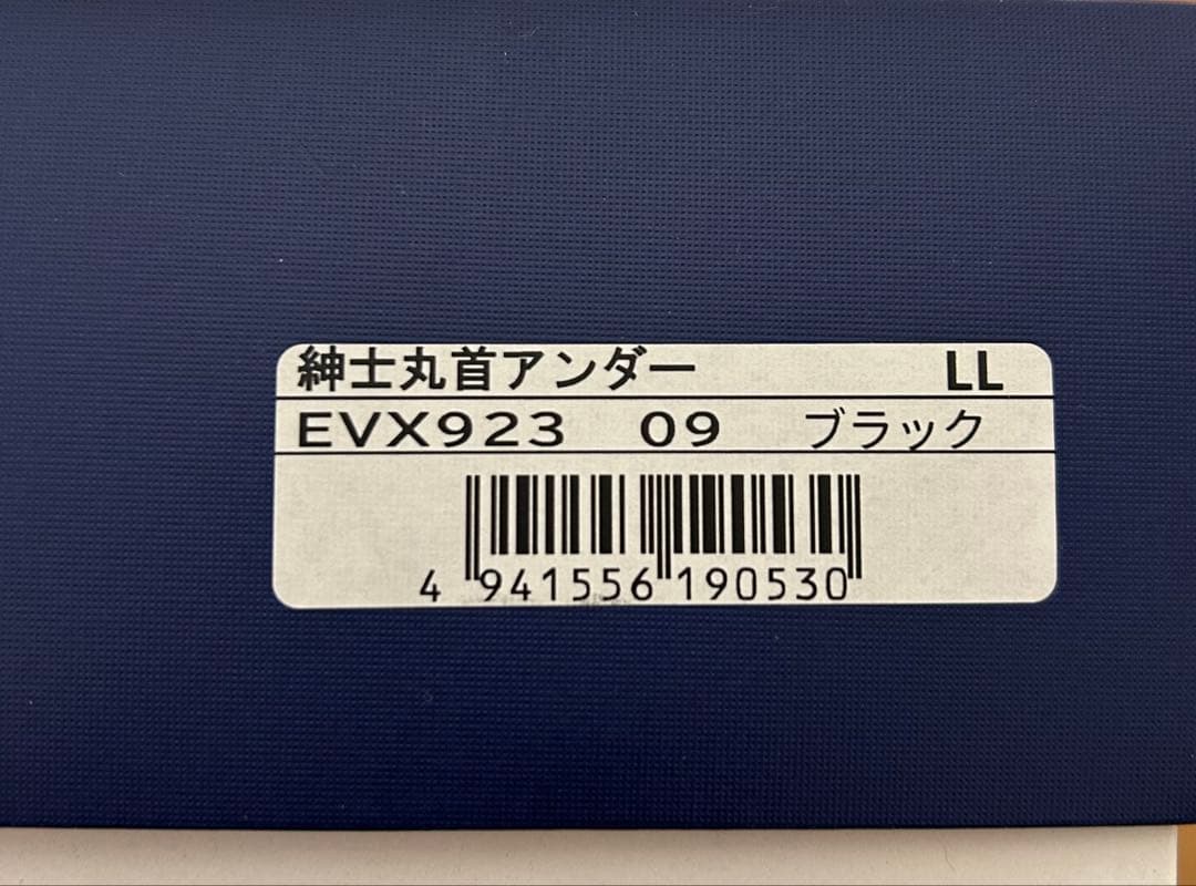 【新品未使用】ひだまり肌着 エベレストX 紳士用丸首インナー ブラックサイズLL