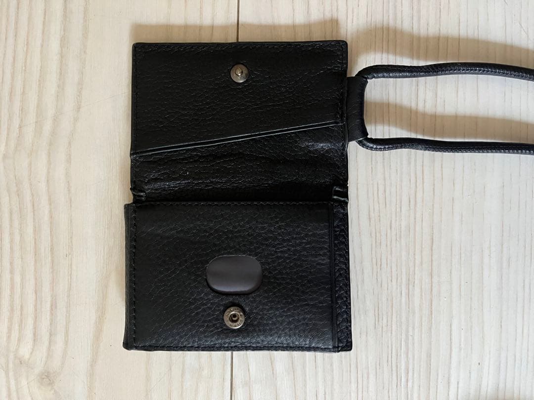 【美品】objcts.io土屋鞄 レザー シボ革 ストラップ一体型ウォレット