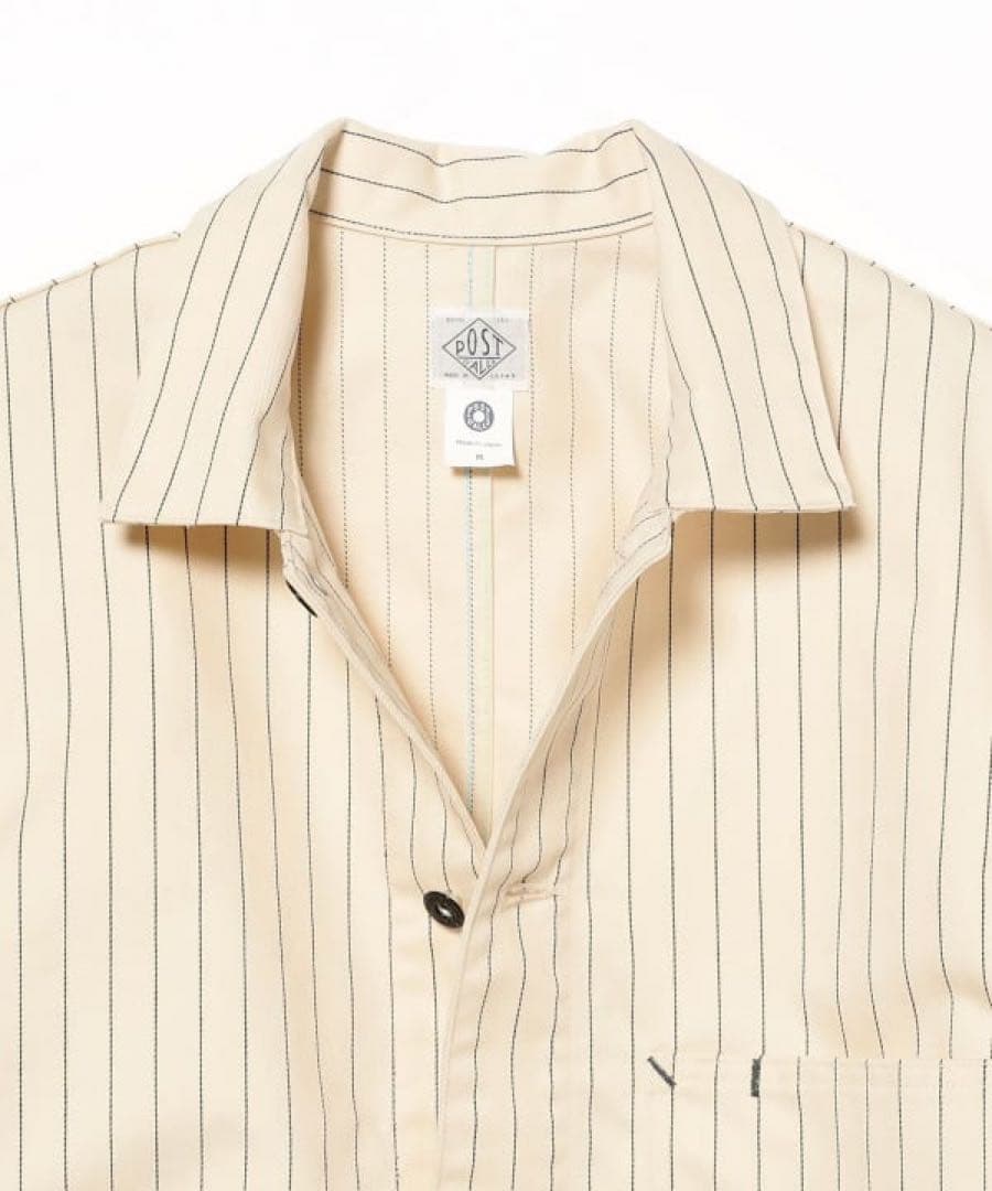 ジャケット・アウター POST OVERALLS MechanicBlouse2 HBTstripe