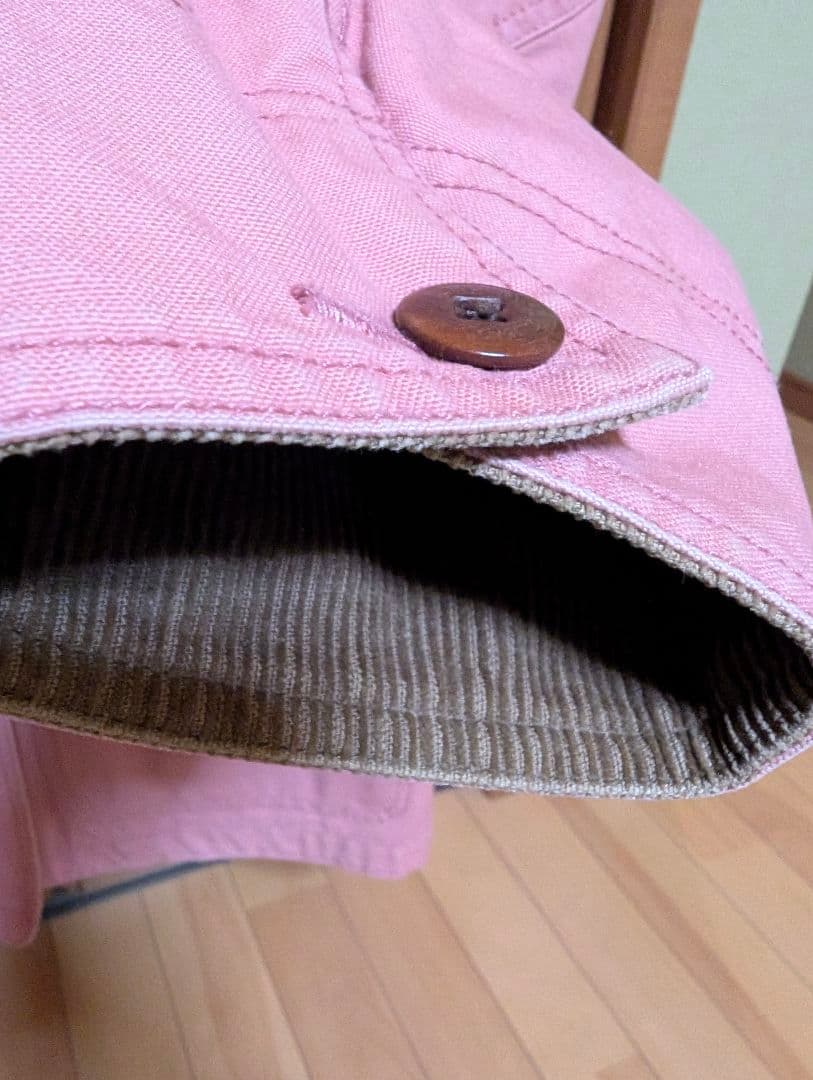 L.L.Bean フィールドコート サーモンピンク コーデュロイ襟付き