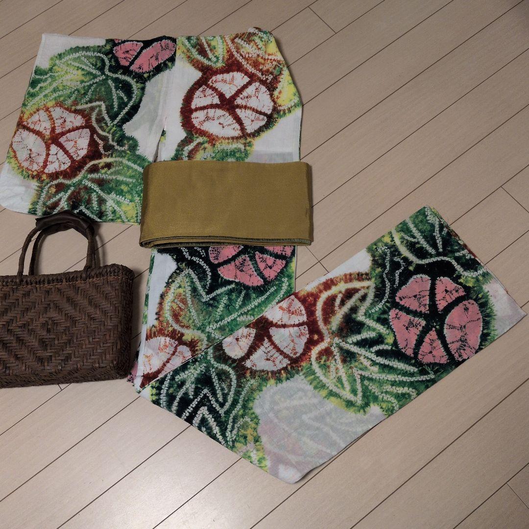 ま*ん様 有松鳴海絞りの朝顔の浴衣