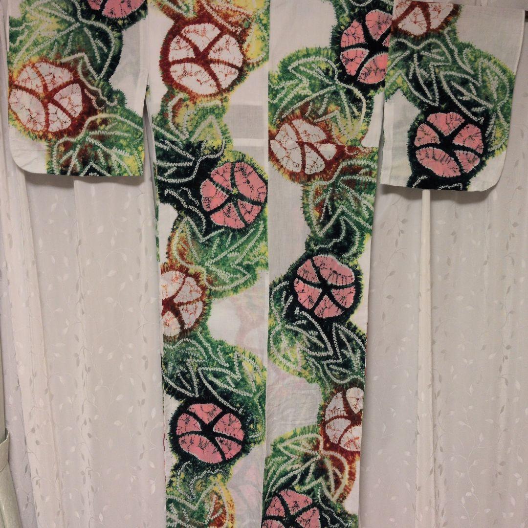 ま*ん様 有松鳴海絞りの朝顔の浴衣