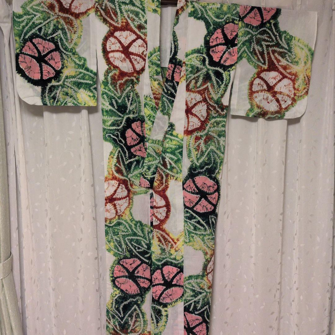 ま*ん様 有松鳴海絞りの朝顔の浴衣