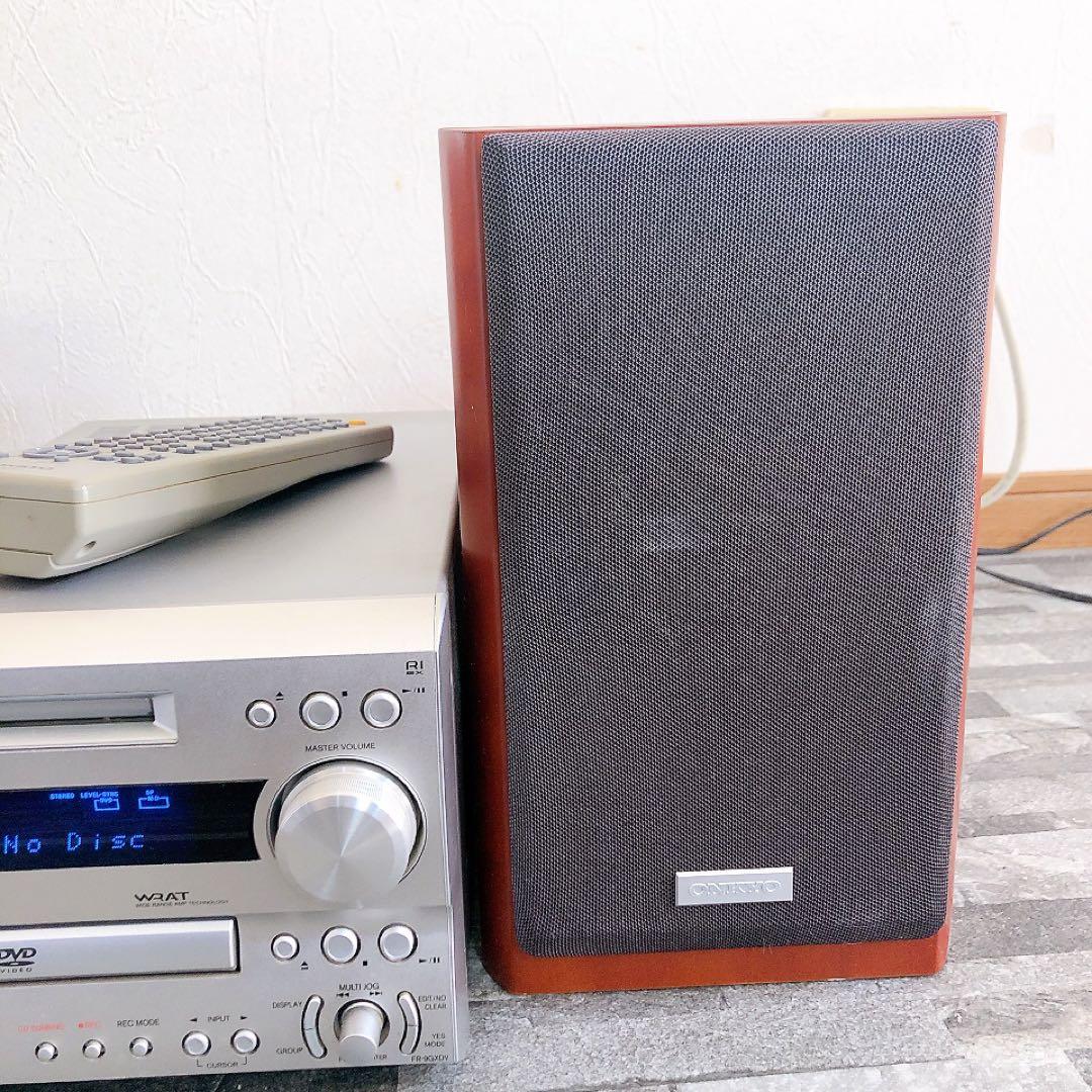 ONKYO DVD/CD/MDコンポ ブラウン スピーカー付き FR-9GXDV