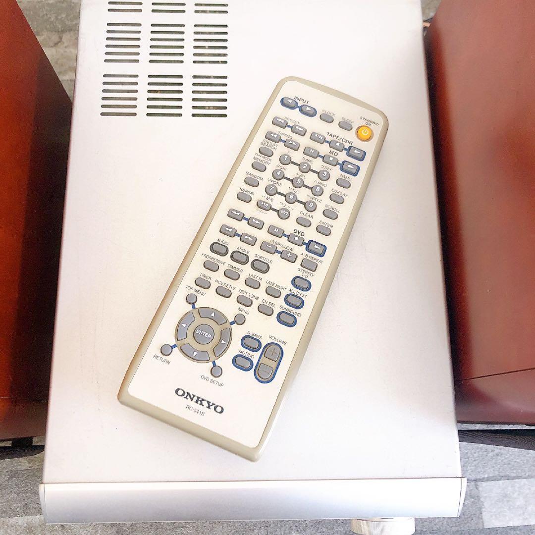 ONKYO DVD/CD/MDコンポ ブラウン スピーカー付き FR-9GXDV