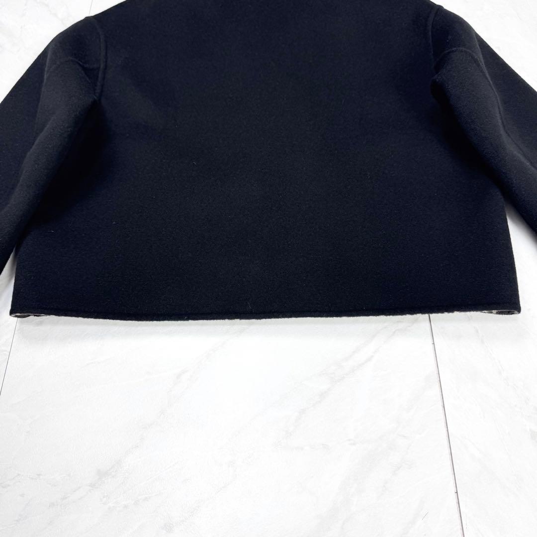 極美品 フェンディ ダブルフェイス ショートコート ウール ズッカ 黒 40