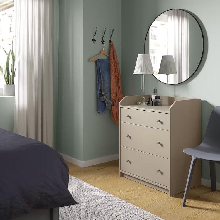 IKEA HAUGA ハウガ チェスト（引き出し×3）ベージュ