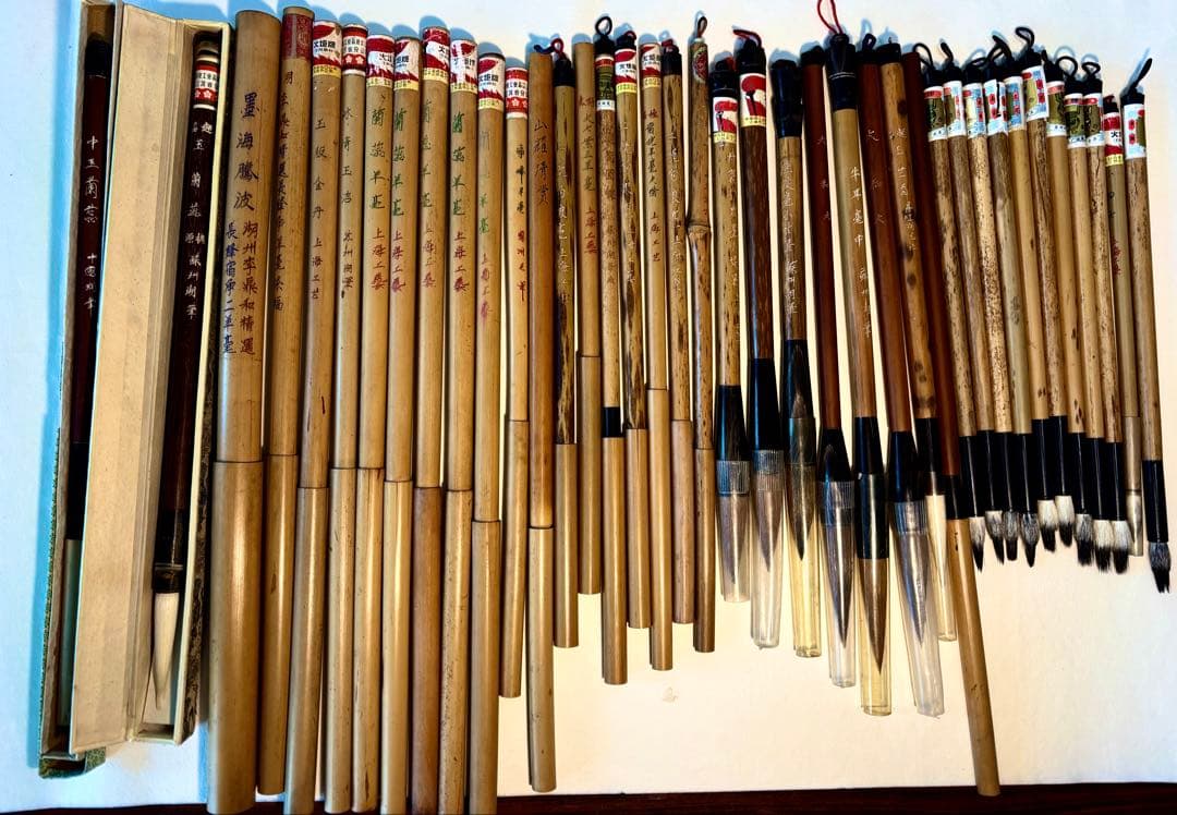 中国筆李鼎和、李福寿等新28本、中古61本、日本笔（新9本、中古9本）計107本