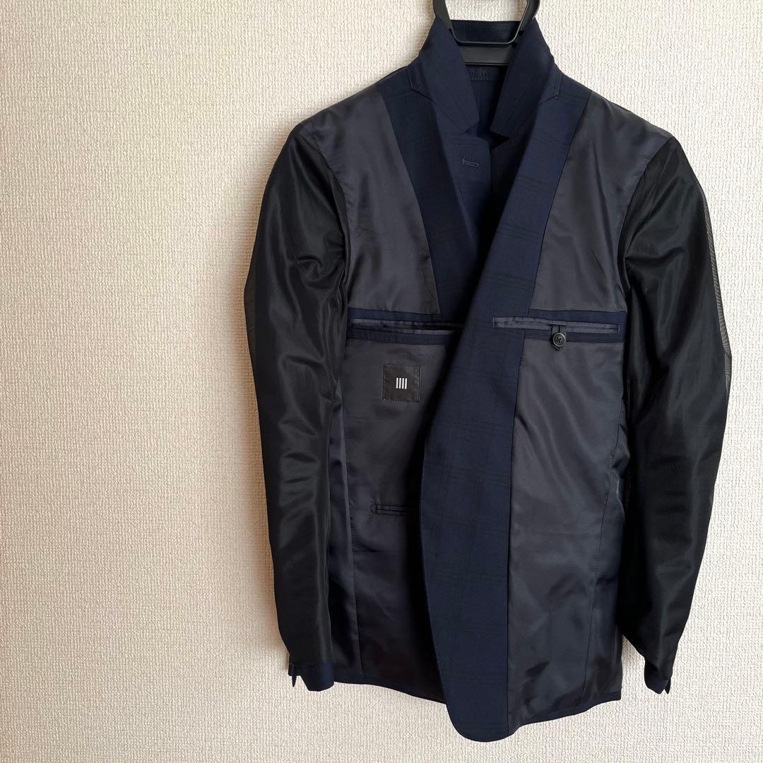 【美品・送料無料】SUIT SELECT スリーピース Y4 ネイビー チェック