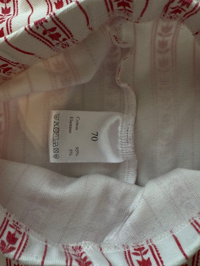 house on the hillストライプロンパース・パンツセット 70