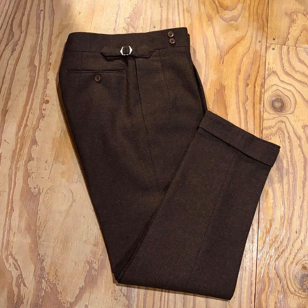 オーダーパンツ ベルトレス仕様 ツイード生地