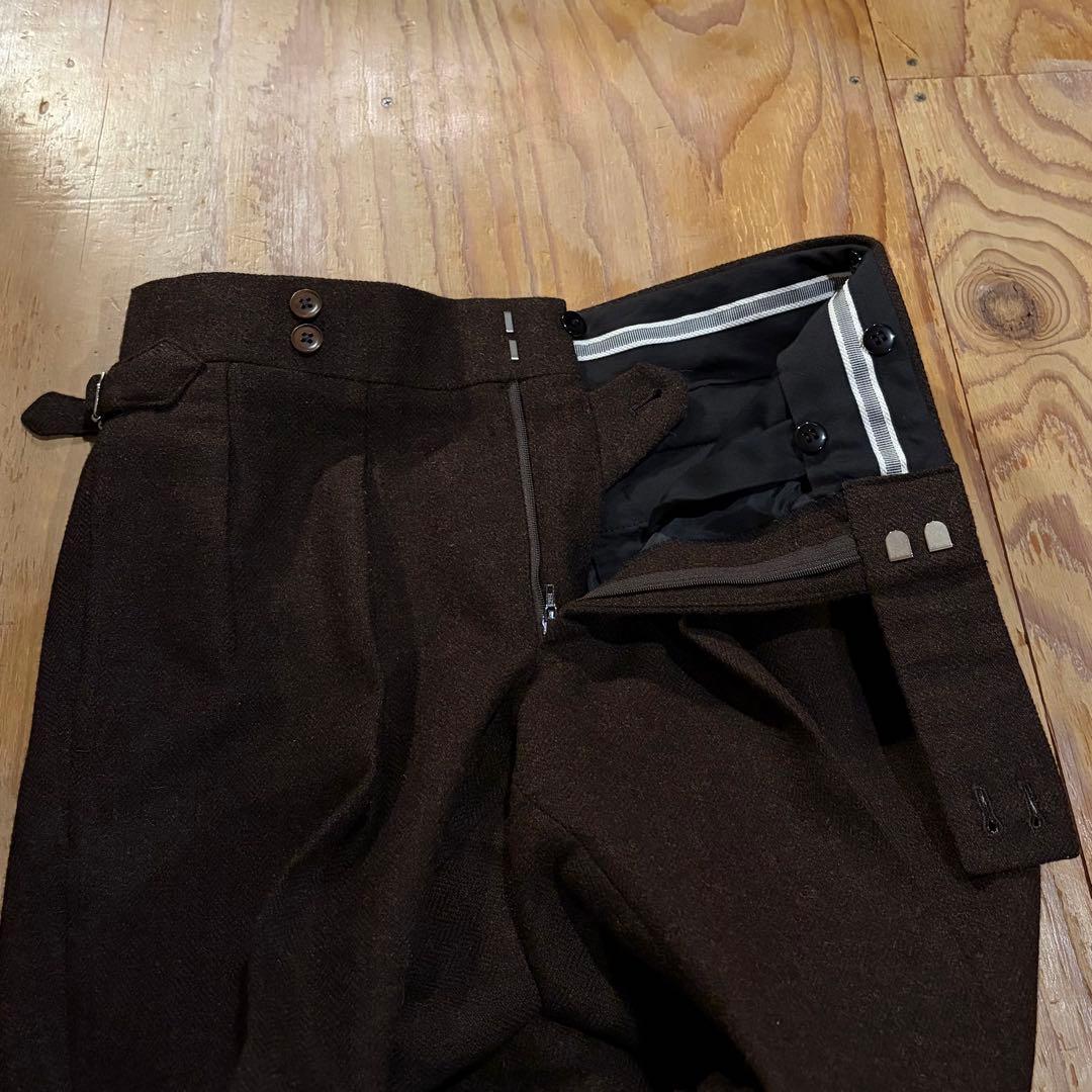 オーダーパンツ ベルトレス仕様 ツイード生地