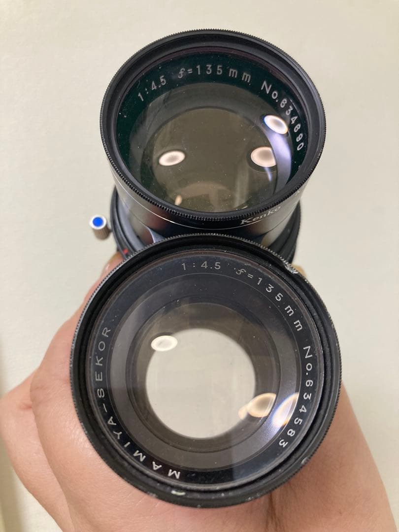 マミヤCシリーズ　180/4.5 角型フード　レンズ　グリップ　セット