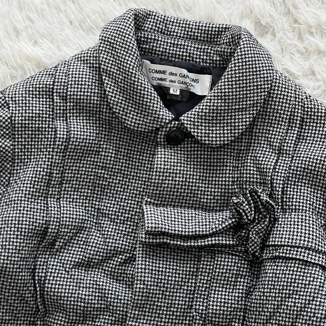 コムデギャルソン AD2011 ウールポリ 縮絨 千鳥 丸襟ジャケット グレー系