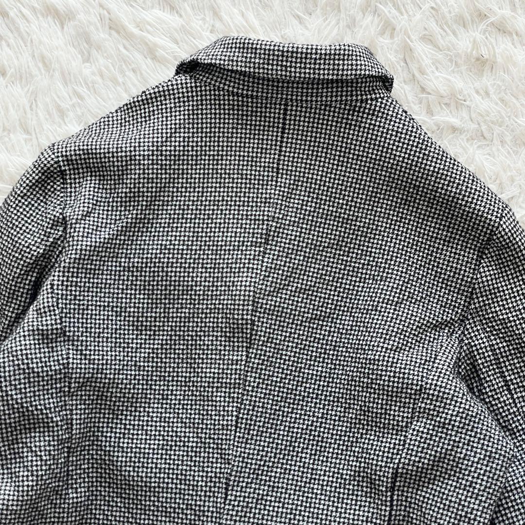 コムデギャルソン AD2011 ウールポリ 縮絨 千鳥 丸襟ジャケット グレー系
