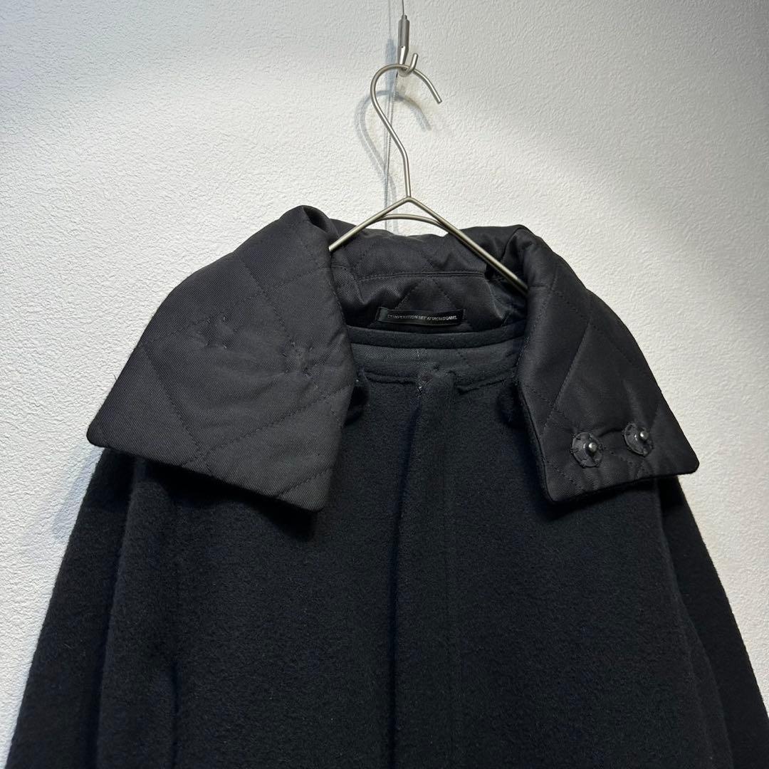 希少 ワイズ 2WAYウール ノーカラー キルティング デザインジャケット 2