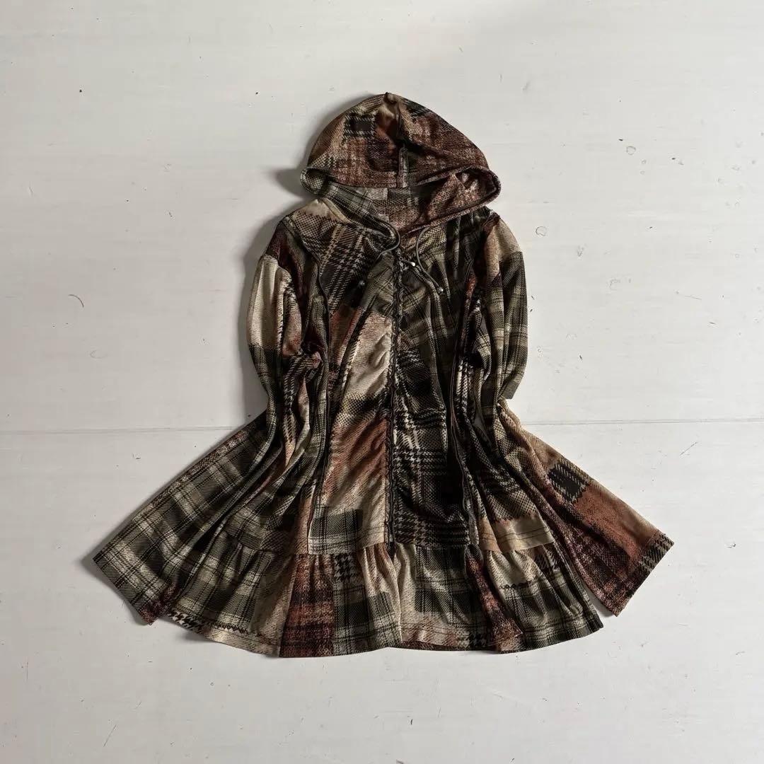 00's vintage フリル　ジップパーカー　フェアリーグランジ　森ガール